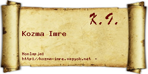 Kozma Imre névjegykártya